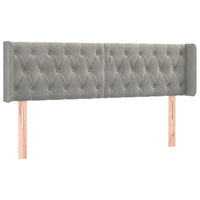 Testiera-Testata Decorativa Grigio Chiaro a LED 147x16x78/88 cm in Velluto 862481