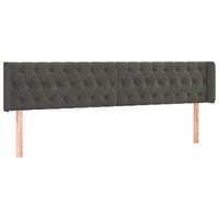 Testiera a LED-Testata con LED Grigio Scuro 183x16x78/88 cm in Velluto 410284