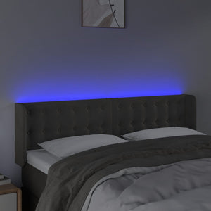 Testiera a LED Grigio Scuro 147x16x78/88 cm in Velluto 3123719