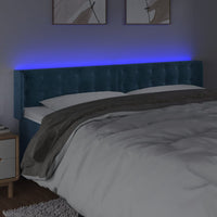 Testiera a LED Blu Scuro 163x16x78/88 cm in Velluto 3123728