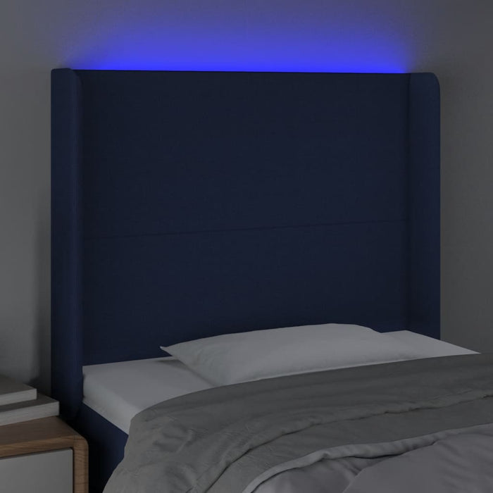 Testiera a LED Blu 93x16x118/128 cm in Tessuto 3123756