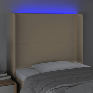 Testiera a LED Crema 103x16x118/128 cm in Tessuto 3123763