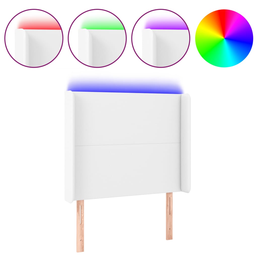 Testiera ad Orecchio Bianco 83x16x118/128 cm in Similpelle 3123841