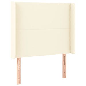 Testiera a LED-Testata con LED Crema 83x16x118/128 cm in Similpelle