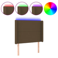 Testiera a LED-Testata con LED Marrone Scuro 103x16x118/128 cm in Tessuto 394337