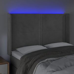 Testiera a LED Grigio Chiaro 147x16x118/128 cm in Velluto 3123956