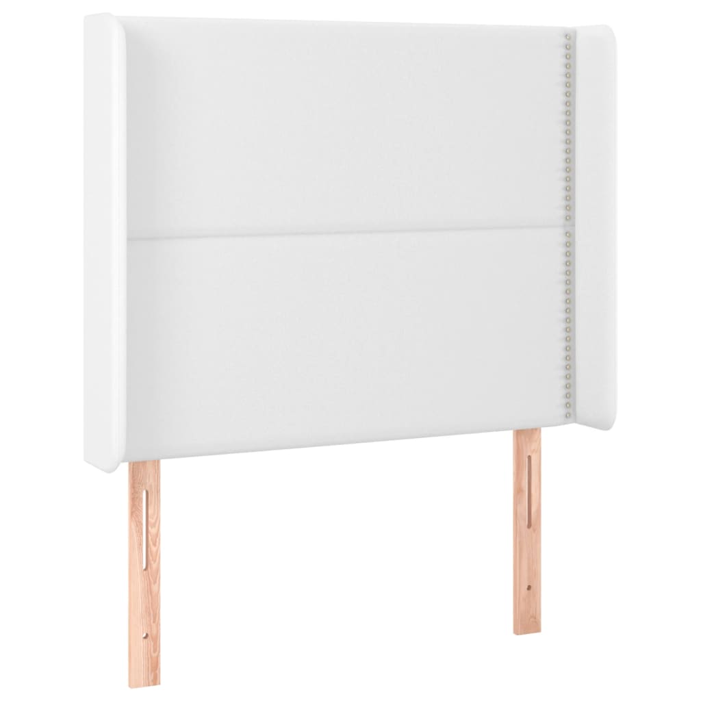 Testiera a LED Bianco 103x16x118/128 cm in Similpelle