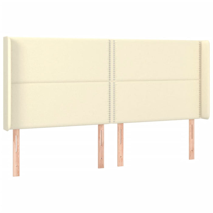 Testiera a LED Crema 163x16x118/128 cm in Similpelle 3124006