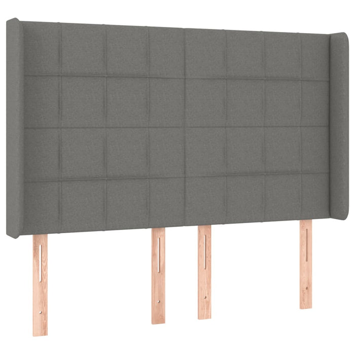 Testiera a LED GrigioScuro 147x16x118/128cm inTessuto