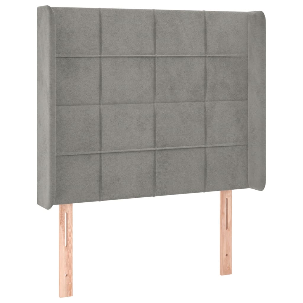 Testiera a LED-Testata con LED Grigio Chiaro 83x16x118/128 cm in Velluto 688409