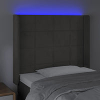Testiera a LED Grigio Scuro 93x16x118/128 cm in Velluto 3124085