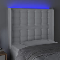 Testiera a LED Bianco 103x16x118/128 cm in Similpelle 3124133