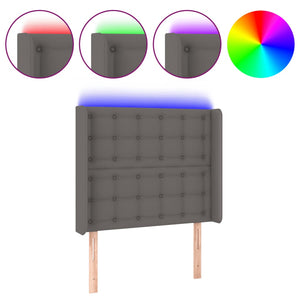 Testiera a LED-Testata con LED Grigio 103x16x118/128cm in Similpelle 250050