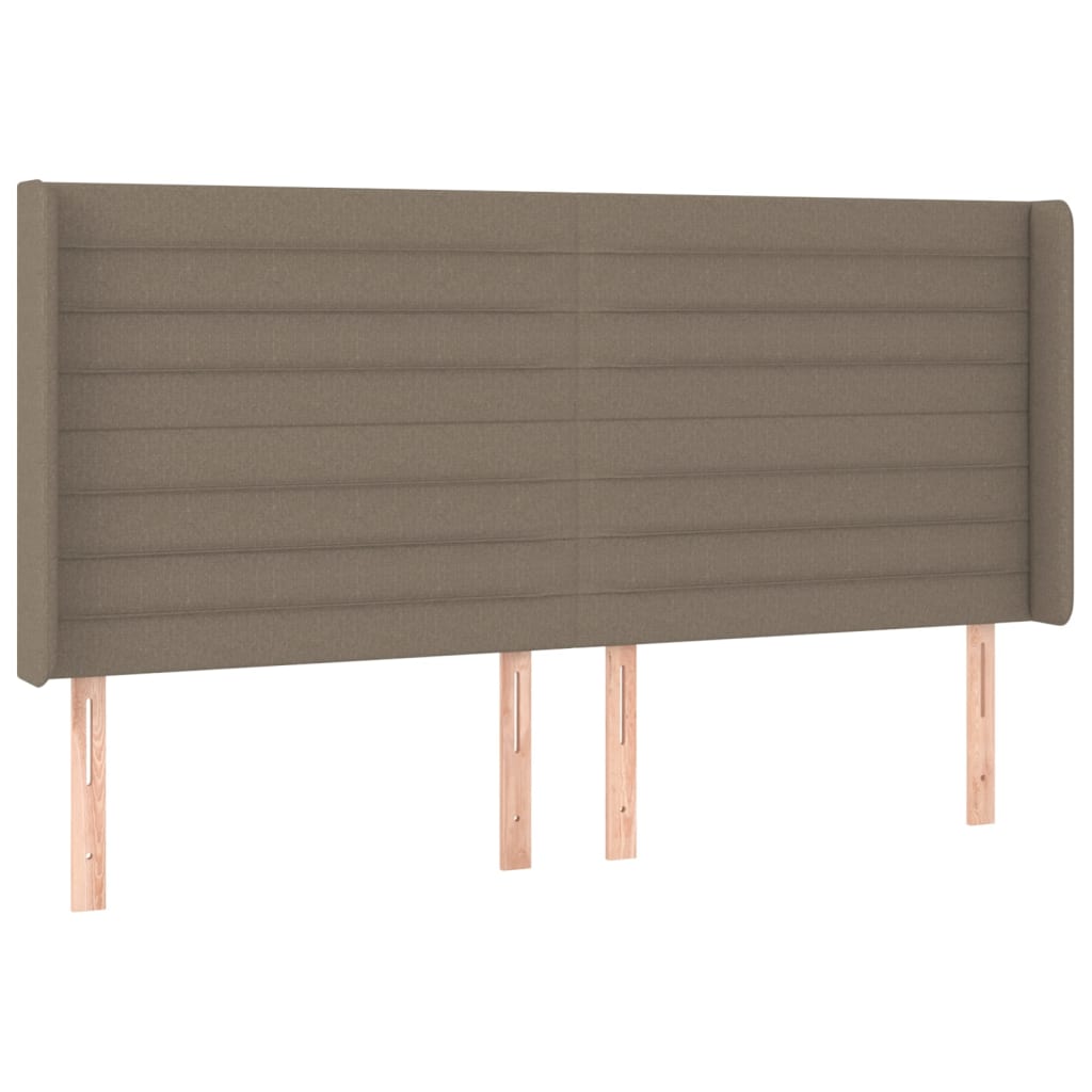 Testiera a LED Tortora 183x16x118/128 cm in Tessuto 3124206