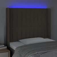 Testiera a LED Tortora 103x16x118/128 cm in Tessuto 3124280