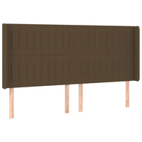 Testiera a LED-Testata con LED Marrone Scuro 183x16x118/128 cm in Tessuto 810182