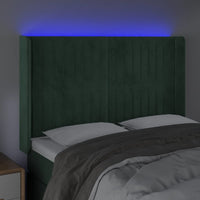 Testiera a LED Verde Scuro 147x16x118/128 cm in Velluto 3124337