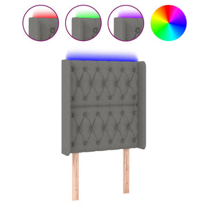 Testiera a LED-Testata con LED Grigio Scuro 83x16x118/128 cm in Tessuto 734176