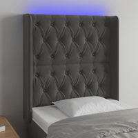 Testiera a LED-Testata con LED Grigio Scuro 83x16x118/128 cm in Velluto 181352