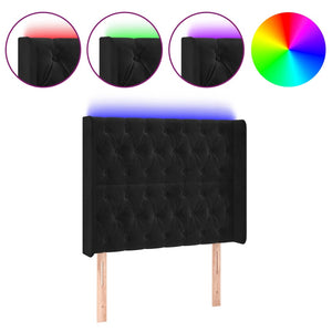 Testiera a LED nero 93x16x118/128 cm in Vellutocod mxl 73895