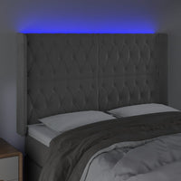 Testiera a LED Grigio Chiaro 147x16x118/128 cm in Velluto 3124432
