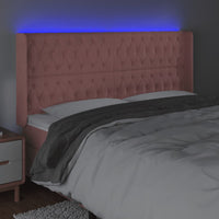 Testiera a LED rosa 183x16x118/128 cm in Velluto 3124449