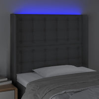 Testiera a LED Grigio Scuro 83x16x118/128 cm in Tessuto 3124457