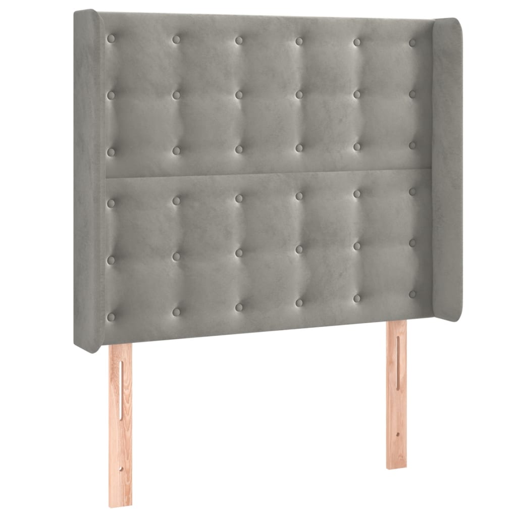 Testiera a LED-Testata con LED Grigio Chiaro 83x16x118/128 cm in Velluto 546144