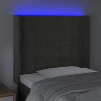 Testiera a LED Grigio Scuro 83x16x118/128 cm in Velluto 3124513