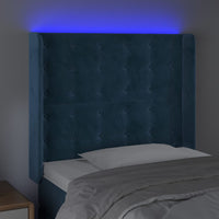 Testiera a LED Blu Scuro 103x16x118/128 cm in Velluto 3124528