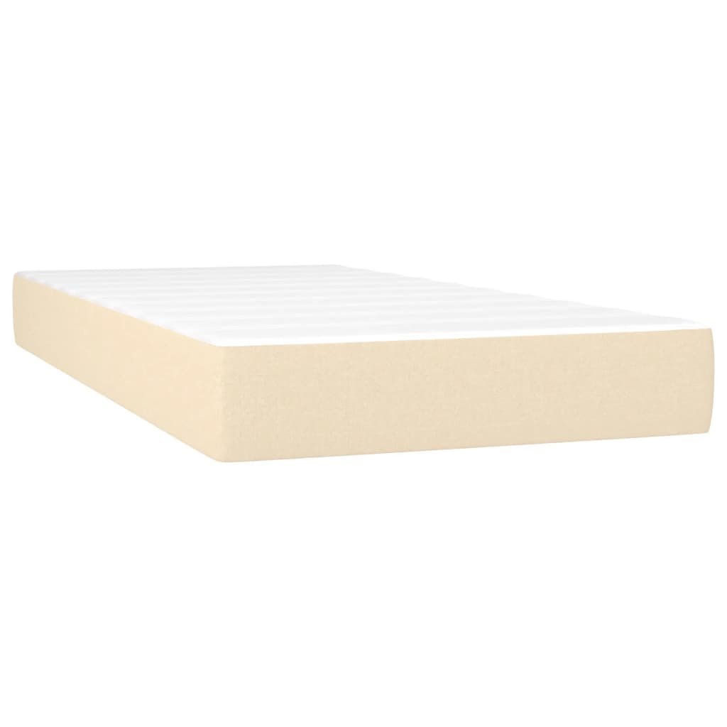 Giroletto a Molle con Materasso-Struttura Letto con Materasso Crema 90x190 cm in Tessuto 274482