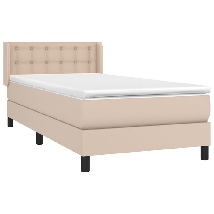 Giroletto a Molle con Materasso-Struttura Letto Cappuccino 90x190 cm Similpelle 852918