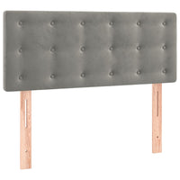 Giroletto a Molle con Materasso-Struttura Letto con Materasso Grigio Chiaro 100x200cm Velluto 142961