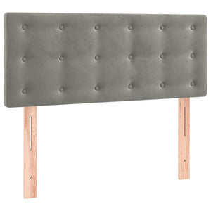 Giroletto a Molle con Materasso-Struttura Letto con Materasso Grigio Chiaro 100x200cm Velluto 142961