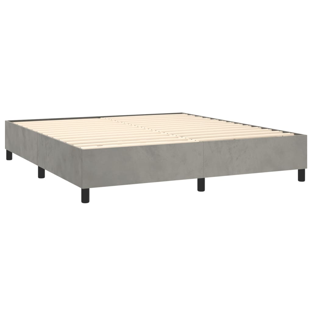 Giroletto a Molle con Materasso Grigio Chiaro 160x200cm Velluto 3132567