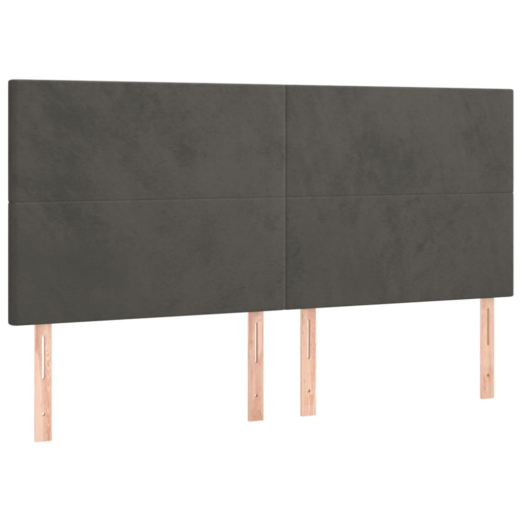 Giroletto a Molle con Materasso Grigio Scuro 160x200 cm Velluto 3132568
