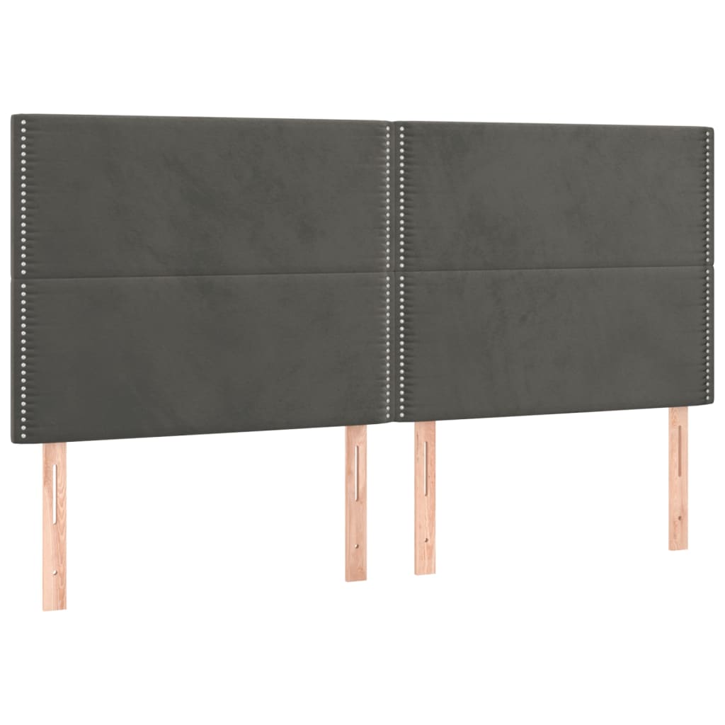 Giroletto a Molle con Materasso Grigio Scuro 160x200 cm Velluto 3132628