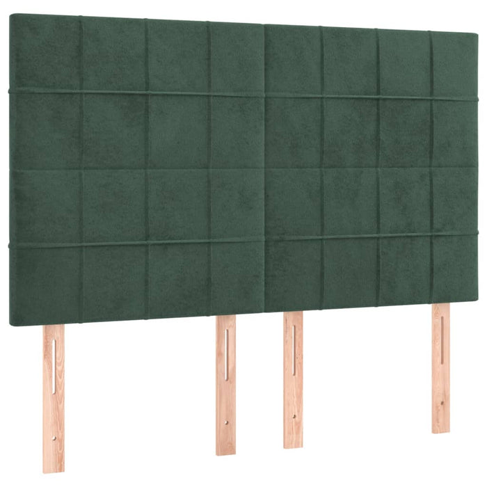 Giroletto a Molle con Materasso Verde Scuro 140x200 cm Velluto 3132684