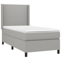 Letto a Molle Materasso e LED Grigio Chiaro 90x190 cm Tessuto 3138117