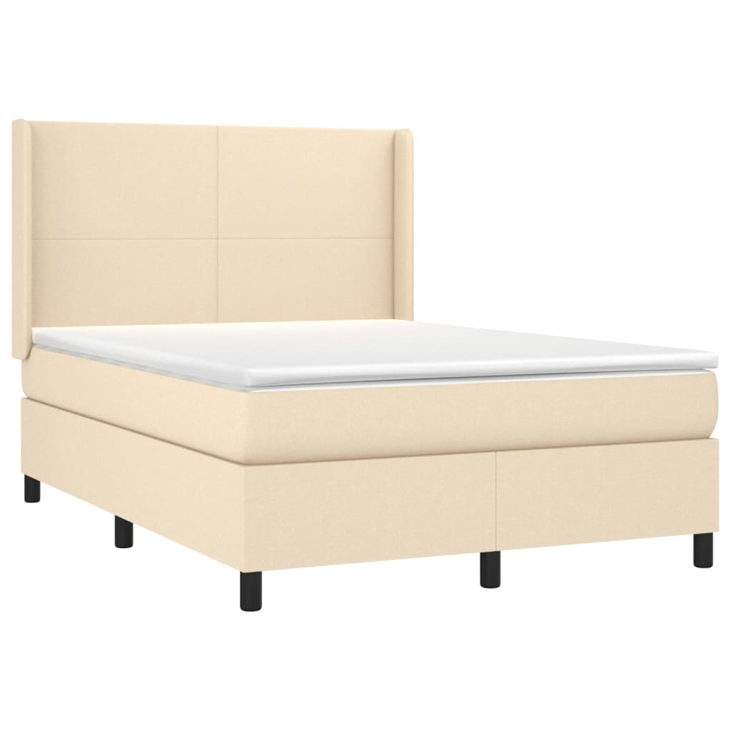 Letto a Molle con Materasso e LED Crema 140x200 cm in Tessuto cod mxl 58911