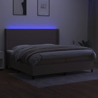 Letto a Molle Materasso e LED tortora 200x200cm in Tessuto cod mxl 58337