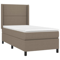 Letto a Molle con Materasso e LED Tortora 90x190 cm in Tessuto 3138201