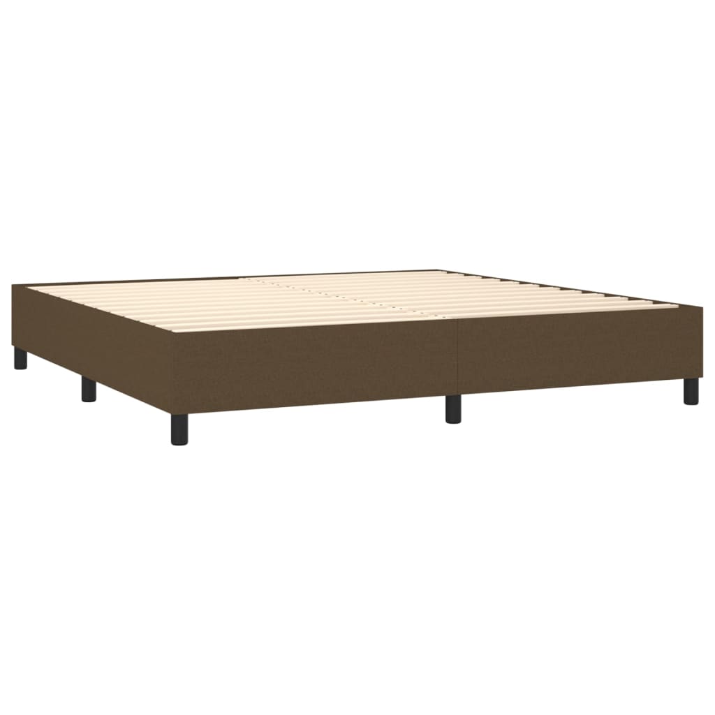 Letto a Molle Materasso e LED MarroneScuro 200x200cm in Tessuto 3138264