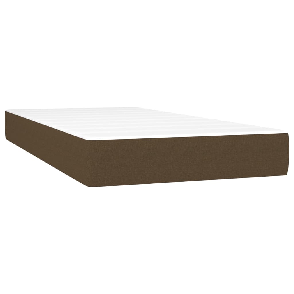 Letto a Molle Materasso e LED MarroneScuro 200x200cm in Tessuto 3138264