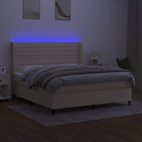 Letto a Molle con Materasso e LED Crema 180x200 cm in Tessutocod mxl 123260