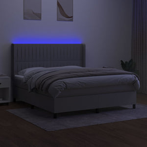 Letto a Molle Materasso e LED Grigio Chiaro 180x200 cm Tessuto 3138493