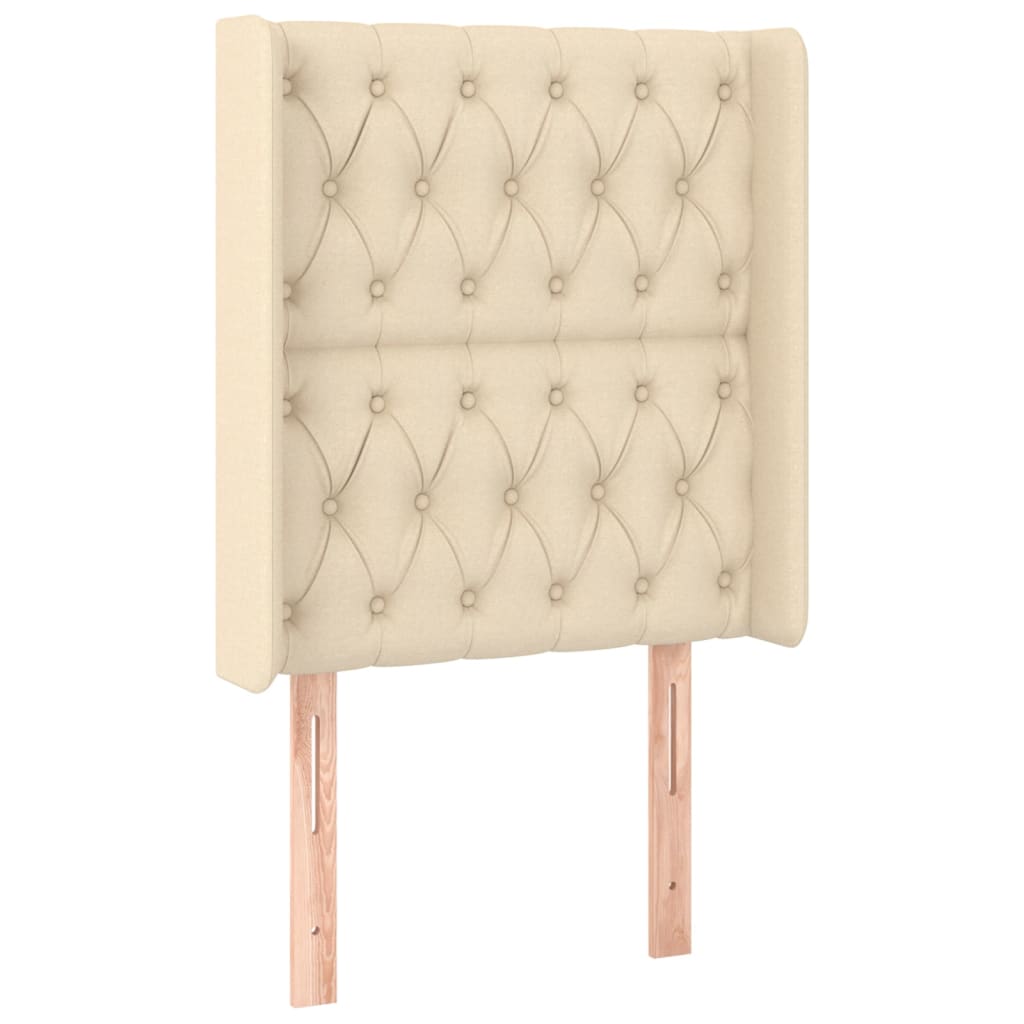 Letto a Molle con Materasso e LED Crema 80x200 cm in Tessuto 3138514