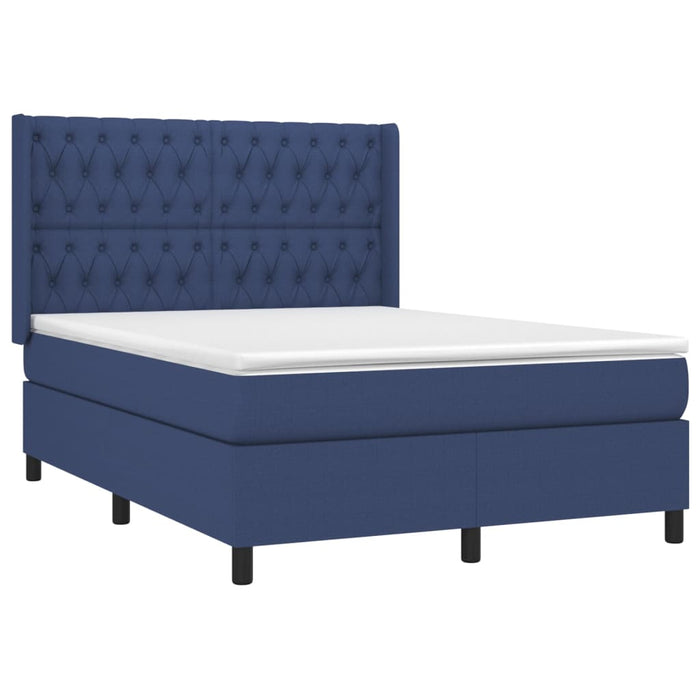 Letto a Molle con Materasso e LED Blu 140x190 cm in Tessuto 3138555