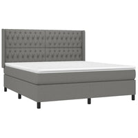 Letto a Molle Materasso e LED Grigio Scuro 180x200cm in Tessuto cod mxl 48507