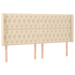 Letto a Molle con Materasso e LED Crema 180x200 cm in Tessuto 3138578